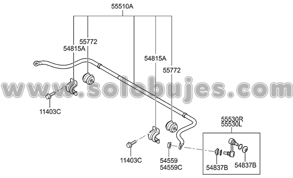 Cauchos estabilizadora traseros Starex 2012 catalogo