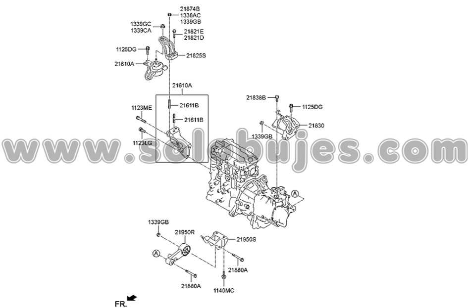 Soporte motor derecho Eon 2015 catalogo