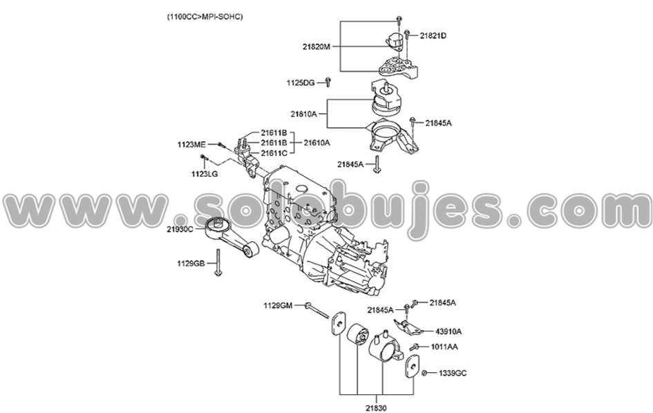 Soporte motor derecho Getz 2002 catalogo