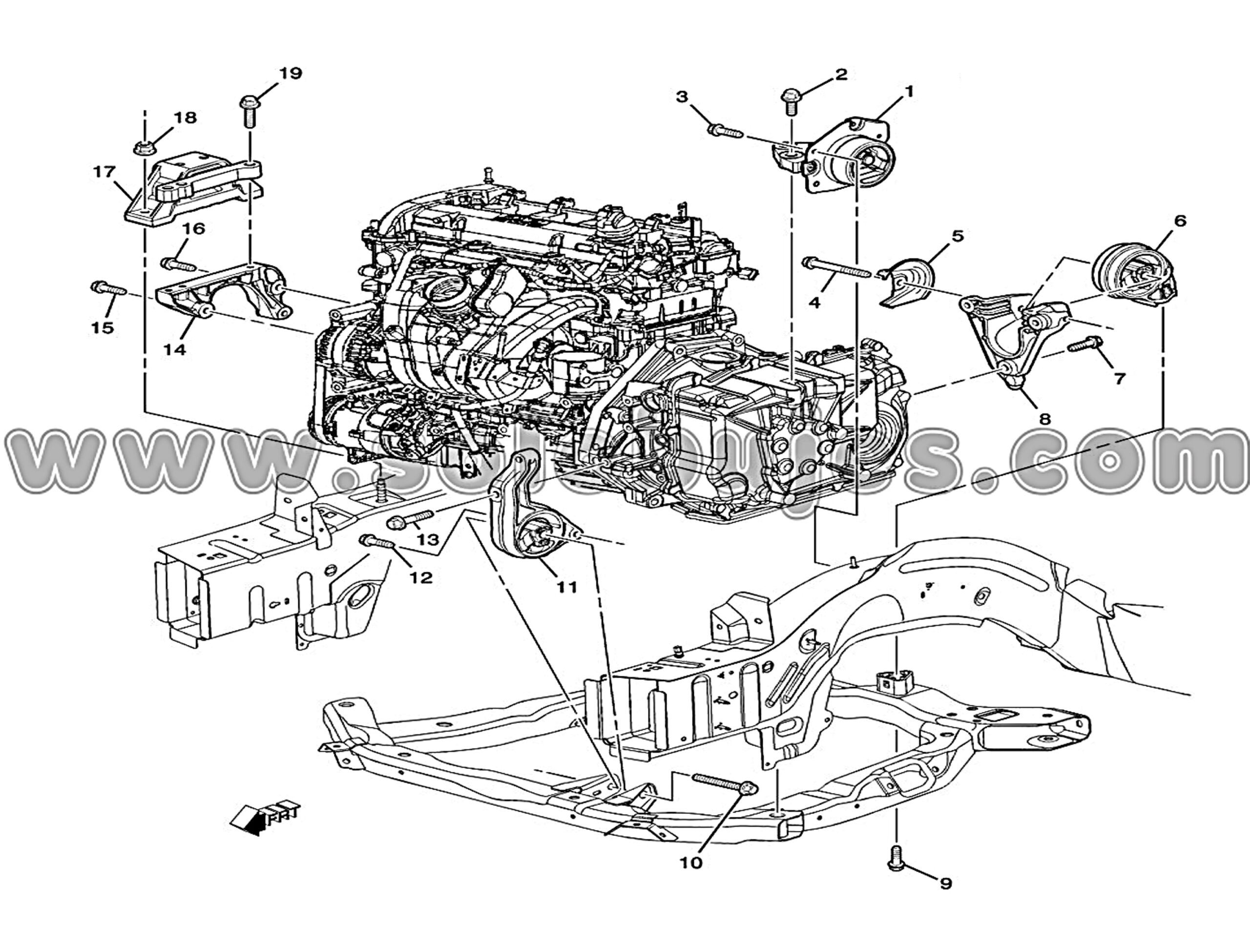 Soporte motor derecho HHR 2011 catálogo
