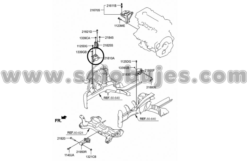 Soporte motor hidraulico Veloster 2014 catalogo