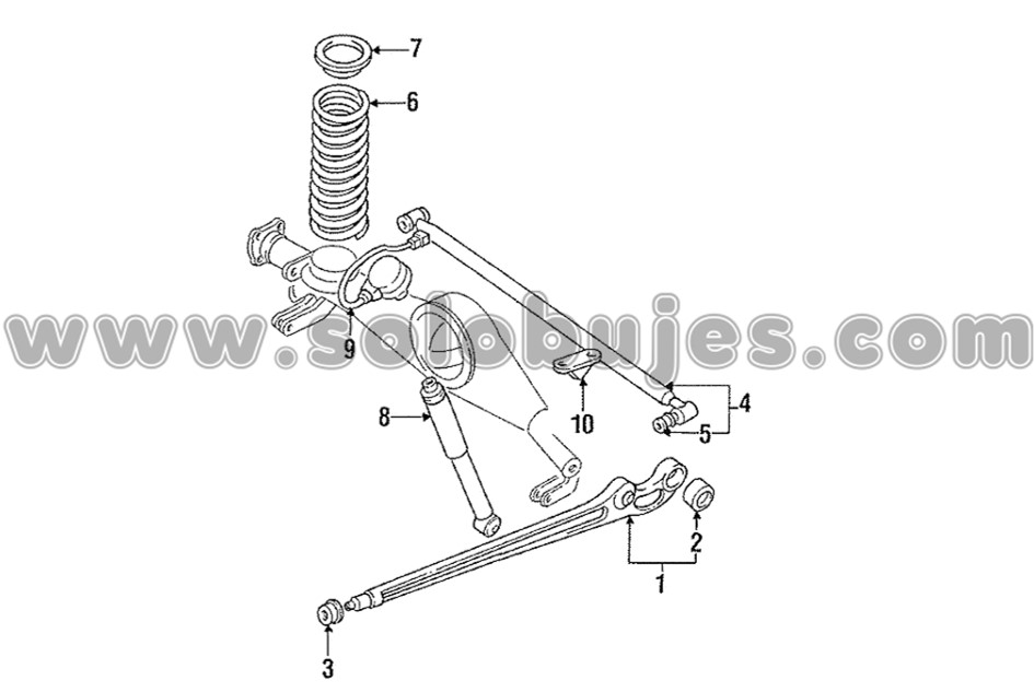 Buje barra trasera Pajero 2022 catalogo