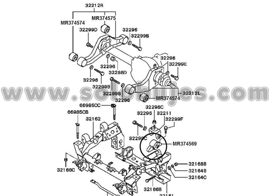 Buje soporte transmision Montero 2003 catalogo