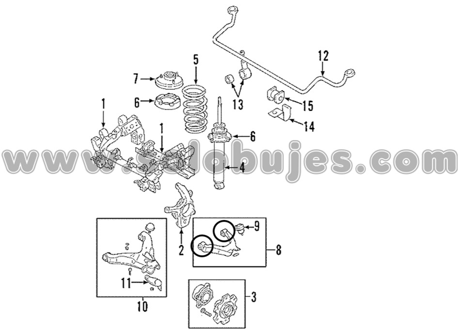 Buje tijera superior Montero 2016 catalogo