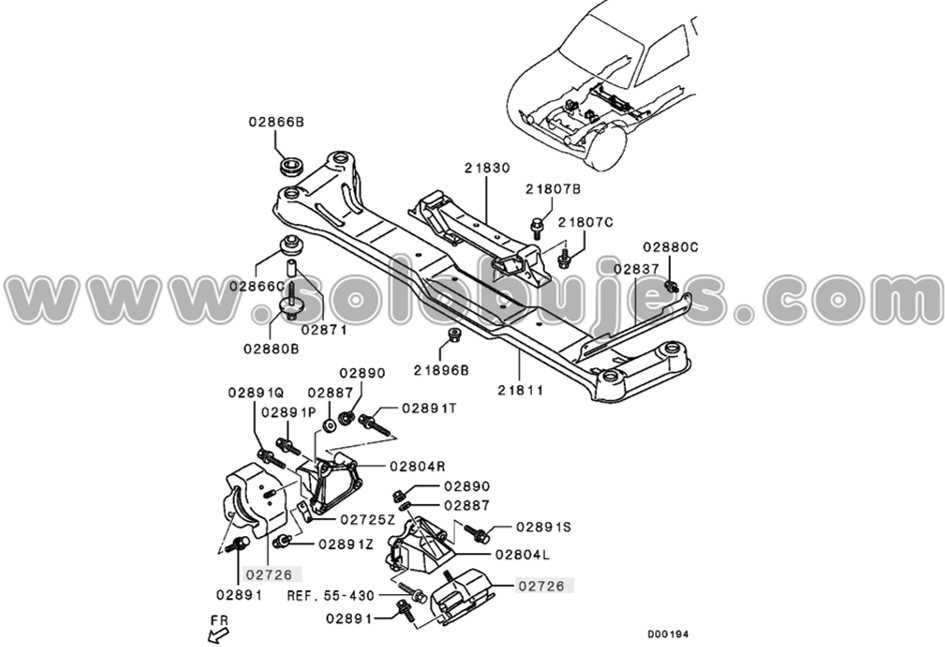 Soporte motor Montero 2001 catalogo