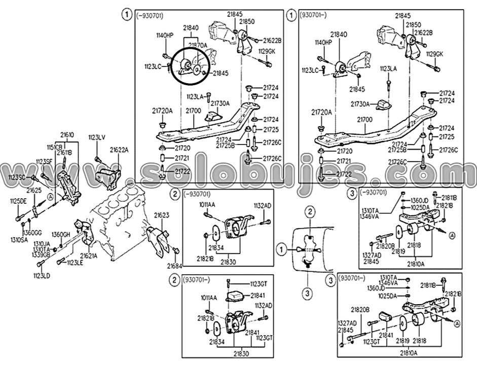 Soporte motor delantero Elantra 1993 catálogo