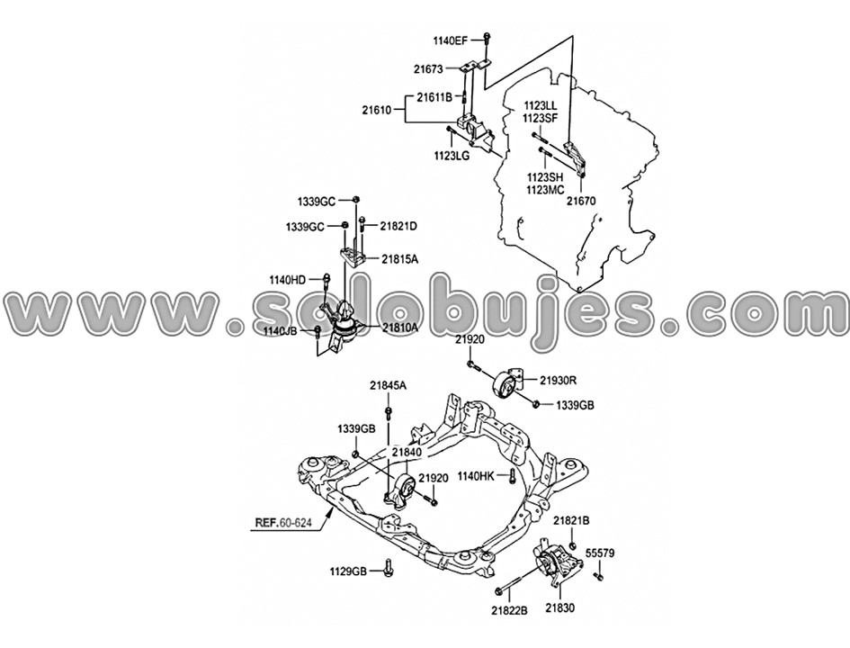 Soporte motor delantero Elantra 2003 catálogo