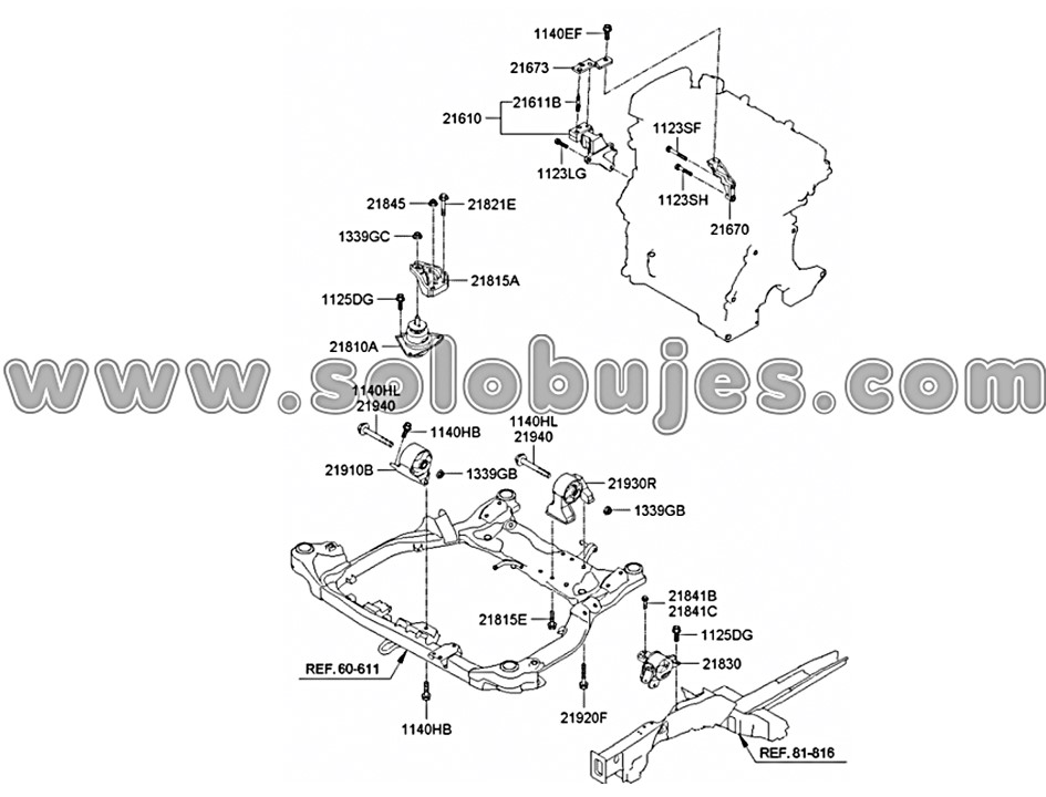 Soporte motor delantero Elantra 2009 catálogo