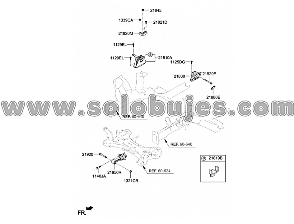 Soporte motor derecho Elantra 2019 catálogo