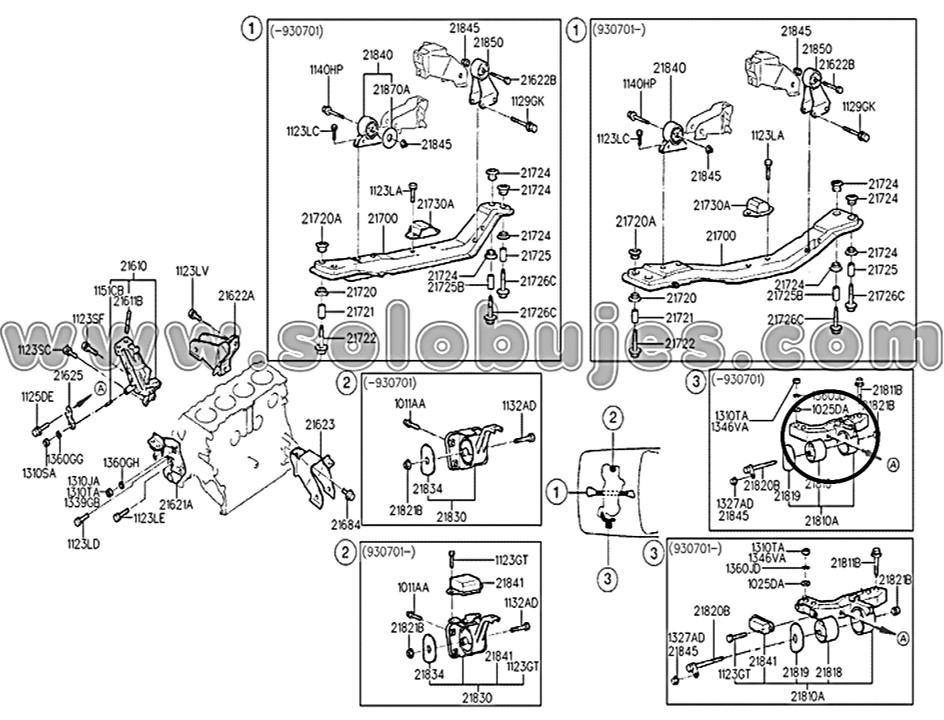 Soporte motor izquierdo Elantra 1992 catálogo