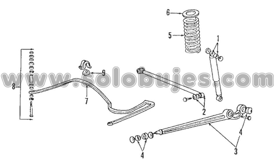 Buje tijera trasera Pajero 2014 catalogo