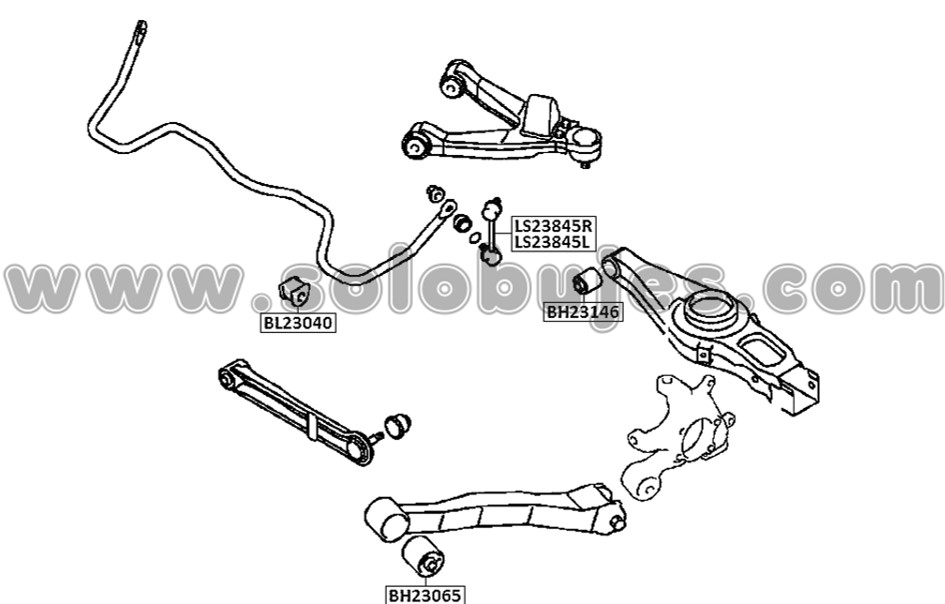 Cauchos estabilizadora traseros Pajero 2001 catalogo