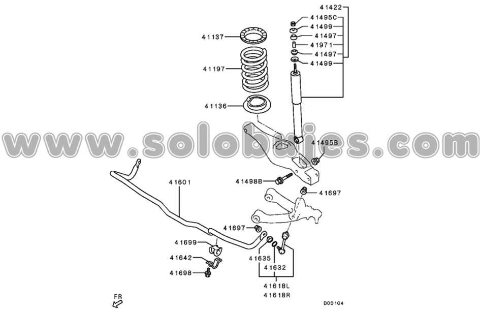 Cauchos estabilizadora traseros Pajero 2009 catalogo