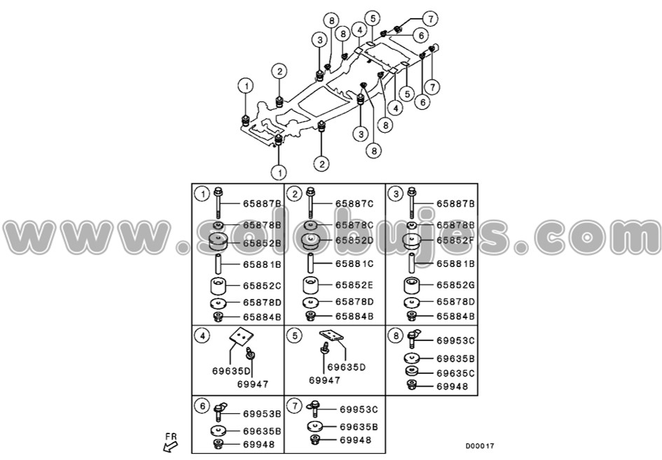 Soporte cabina L200 2005 catalogo