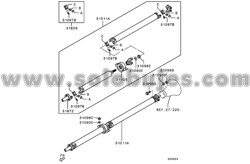 Soporte cardan L200 2005 catalogo