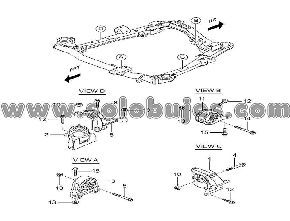 Soporte motor delantero Korando 2010 catálogo