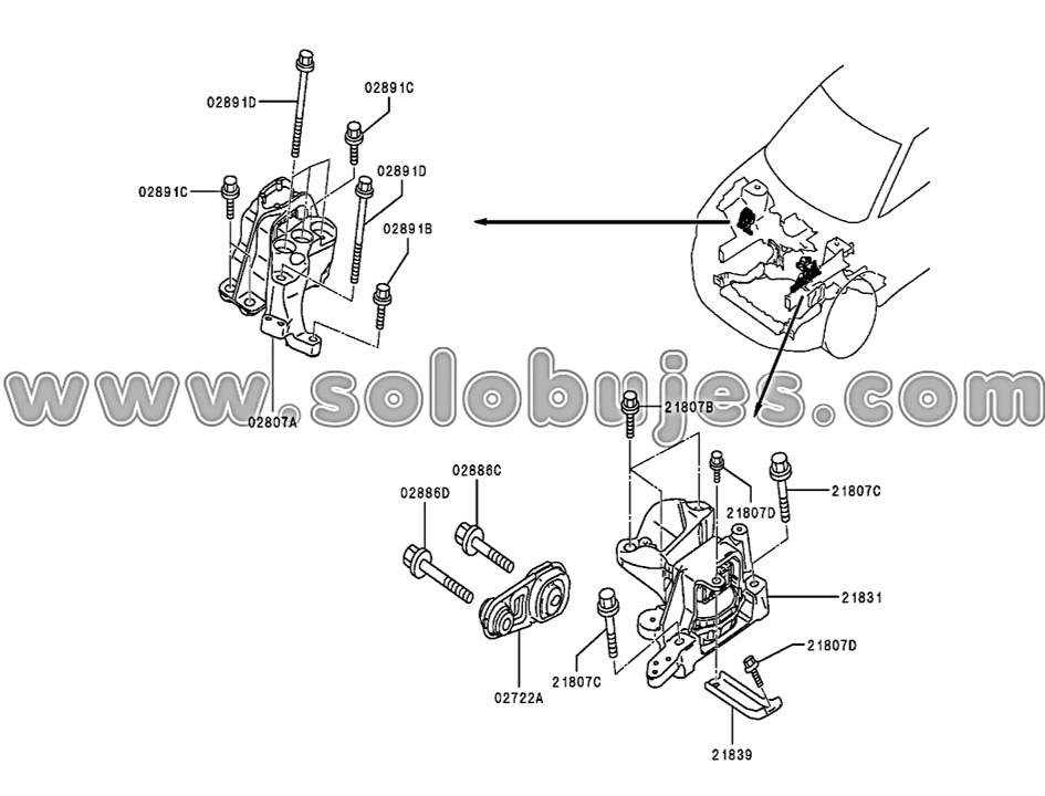 Soporte motor derecho Outlander 2015 catálogo