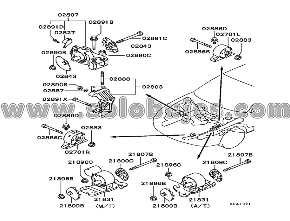 Soporte caja automático Lancer 1996 catálogo