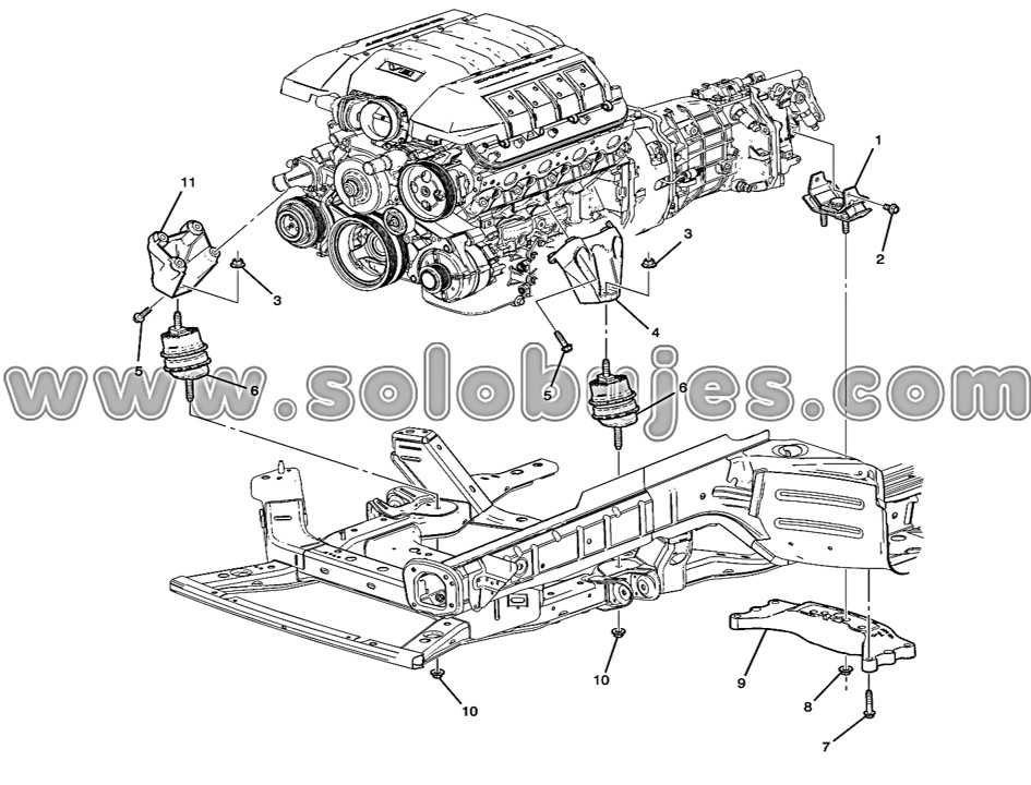 Soporte caja mecánica Camaro 2011 catálogo