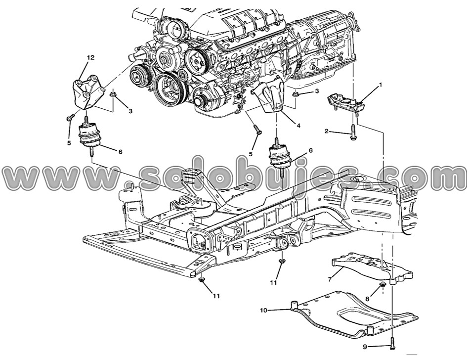 Soporte caja mecánica Camaro 2012 catálogo