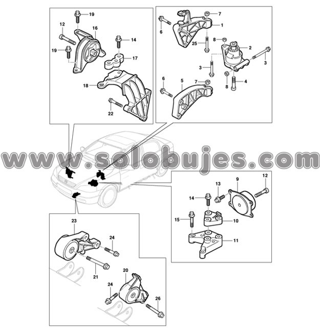 Soporte caja zafira 2005 catálogo
