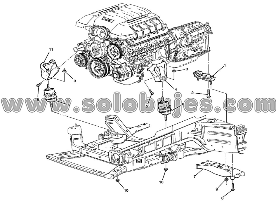 Soporte motor Camaro 2011 catálogo