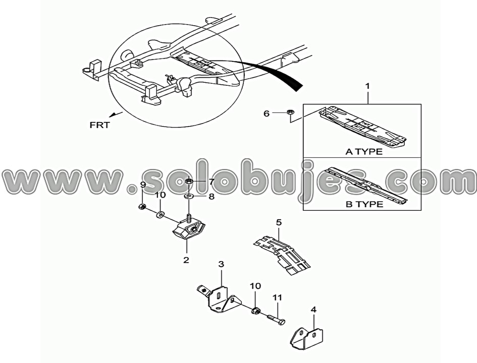 Soporte motor Korando 1999 catálogo