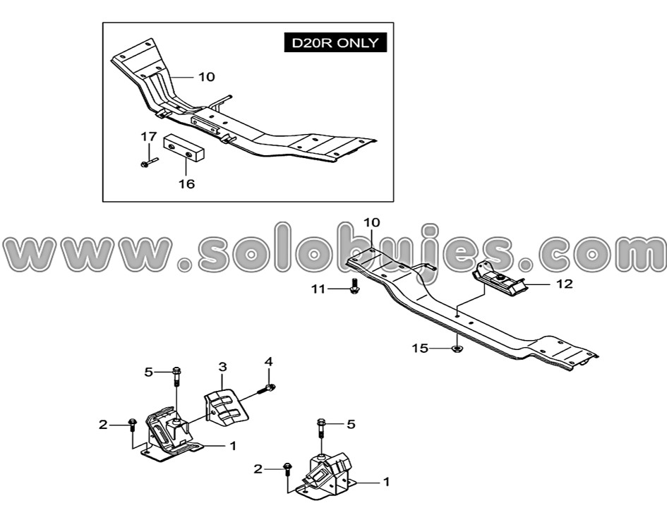 Soporte motor automático 4x4 Rodius 2016 catálogo