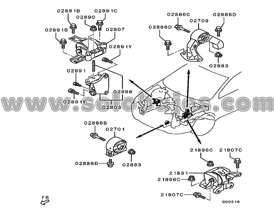 Soporte motor trasero Lancer 2015 catálogo