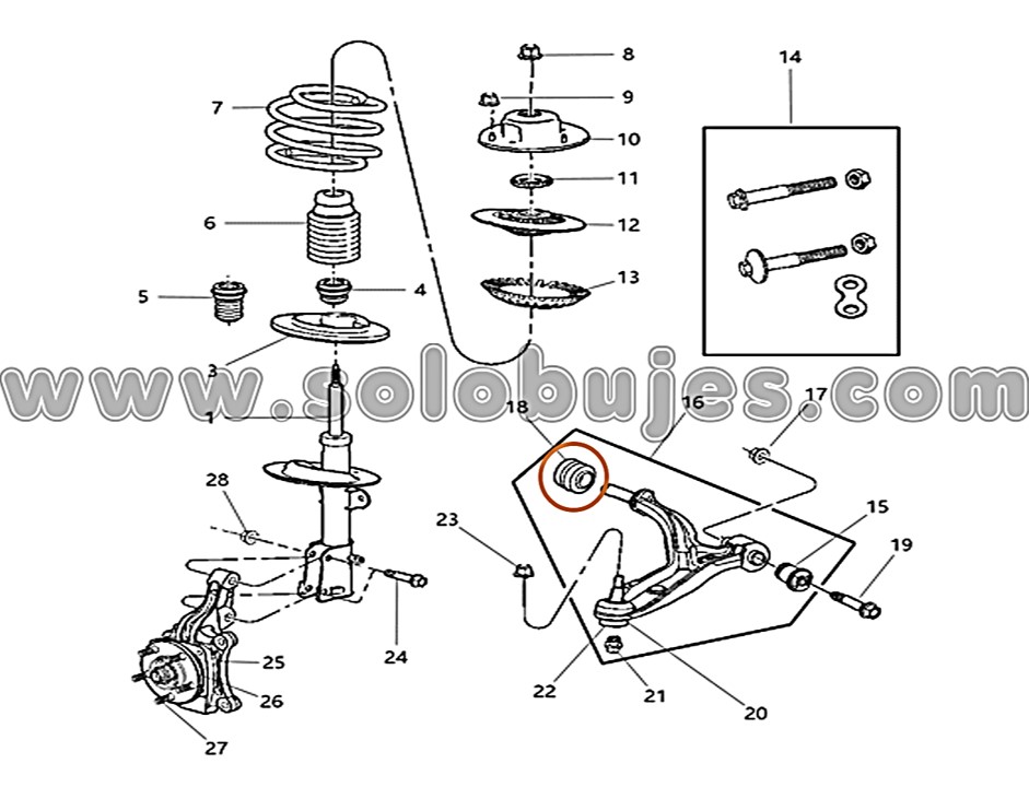 Buje puño Grand Caravan 2001 catálogo