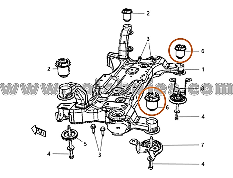 Bujes cuna Grand Caravan 2009 catálogo