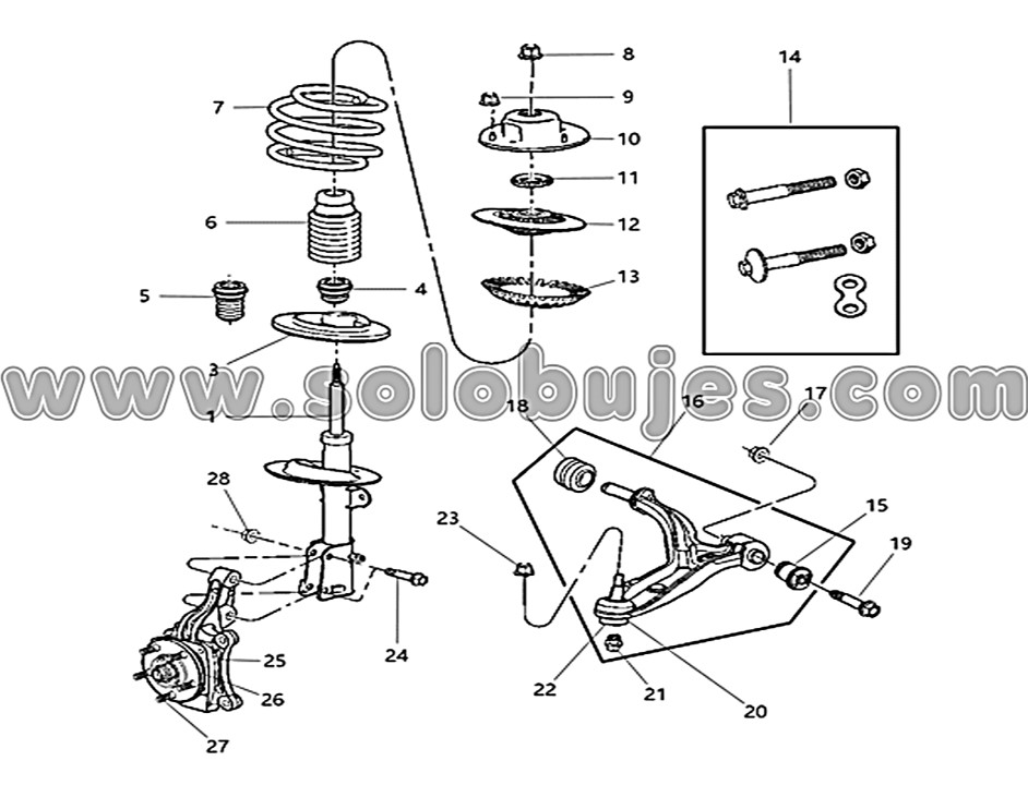 Soporte amortiguador Grand Caravan 2001 catálogo