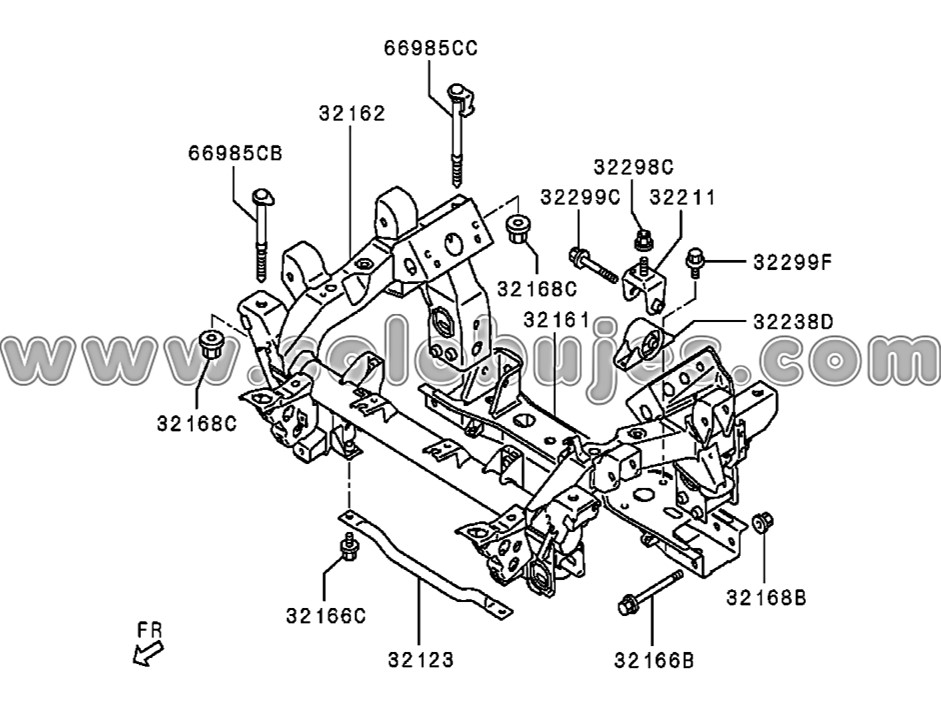 Soporte diferencial Pajero 2001 catálogo