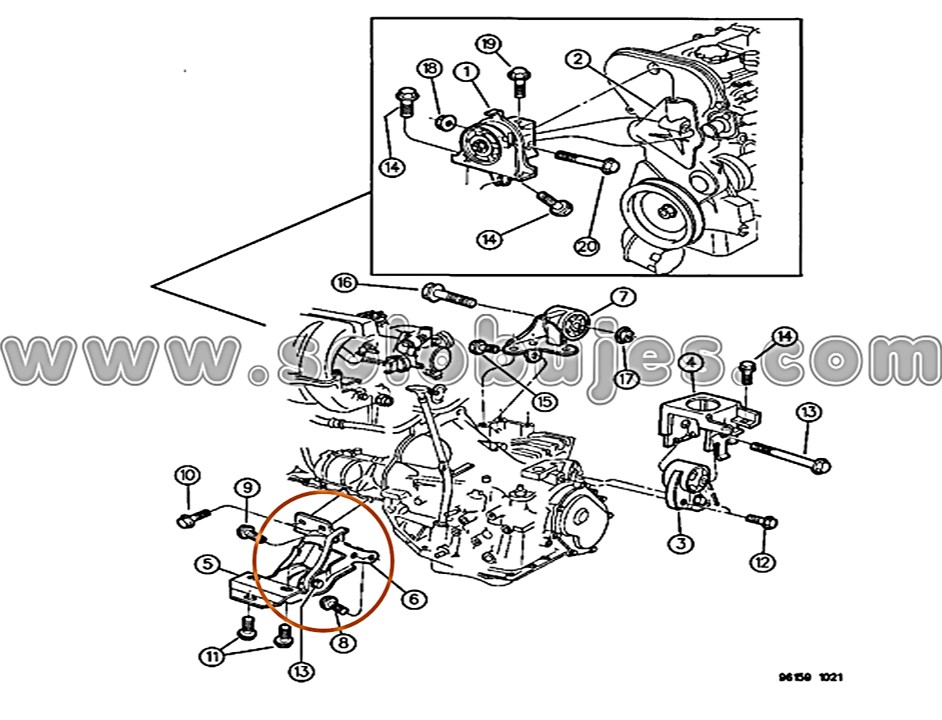 Soporte motor delantero Grand Caravan 1996 catálogo