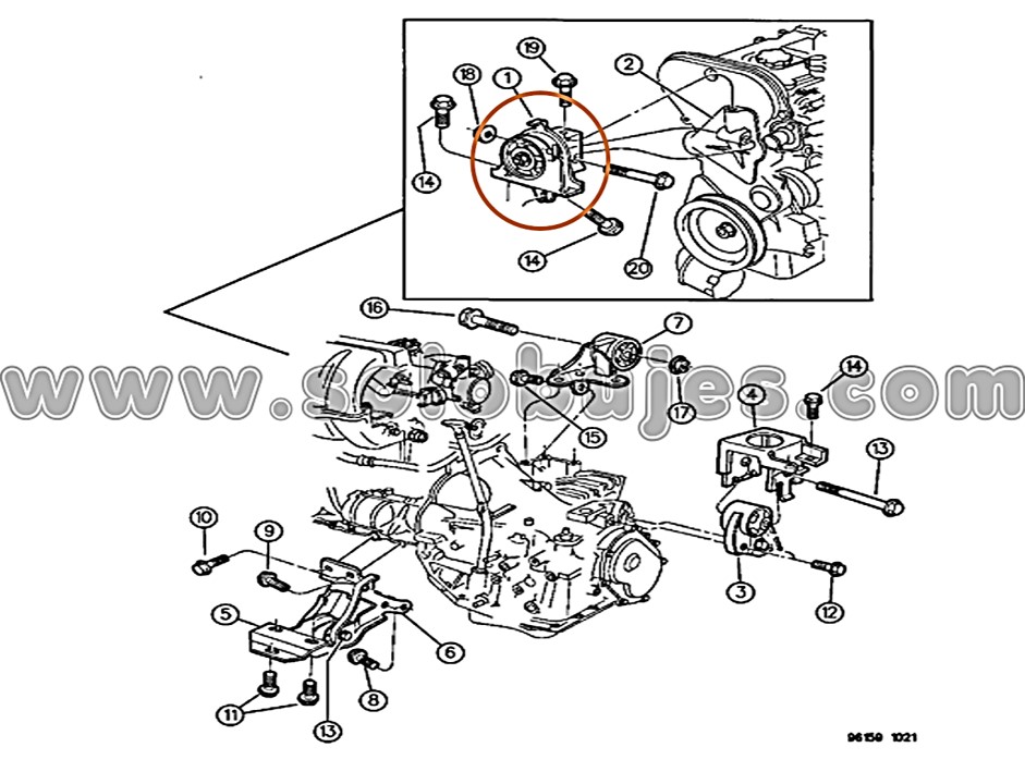 Soporte motor derecho Grand Caravan 1996 catálogo