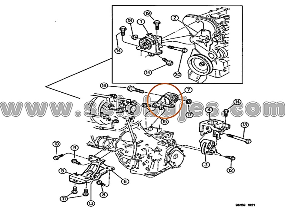 Soporte motor trasero Grand Caravan 2000 catálogo