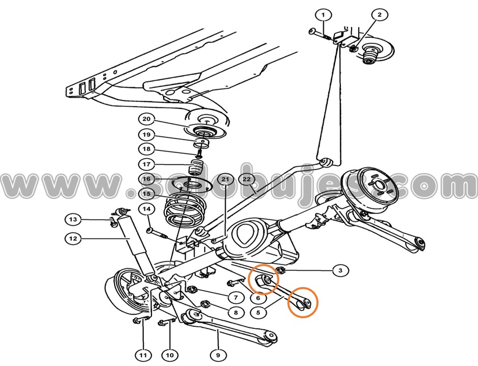 Buje brazo trasero Wrangler 1997 catálogo