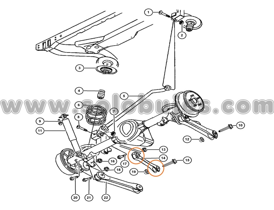 Buje brazo trasero Wrangler 2007 catálogo