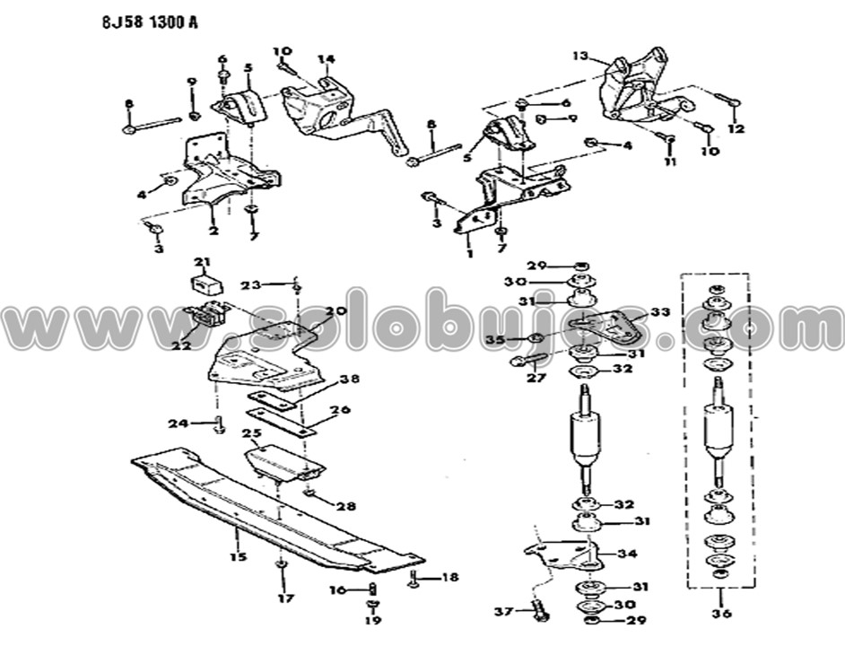 Soporte caja Wrangler 1988 catálogo