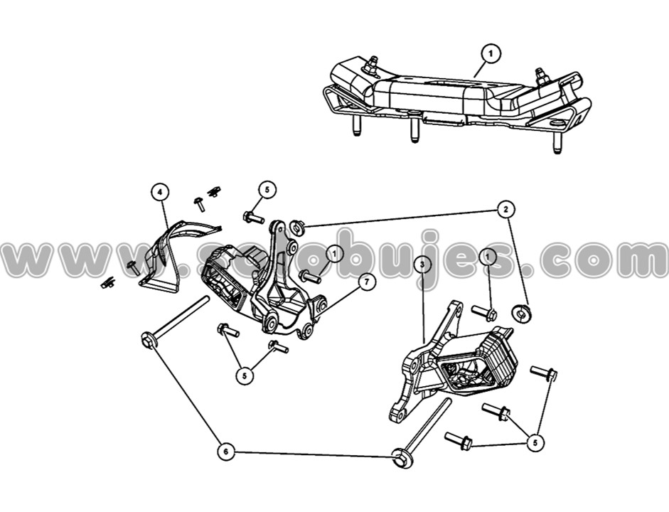 Soporte caja Wrangler 3.8 2012 catálogo