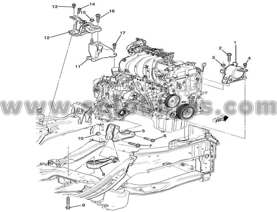 Buje soporte motor trasero Spark 2015 catálogo