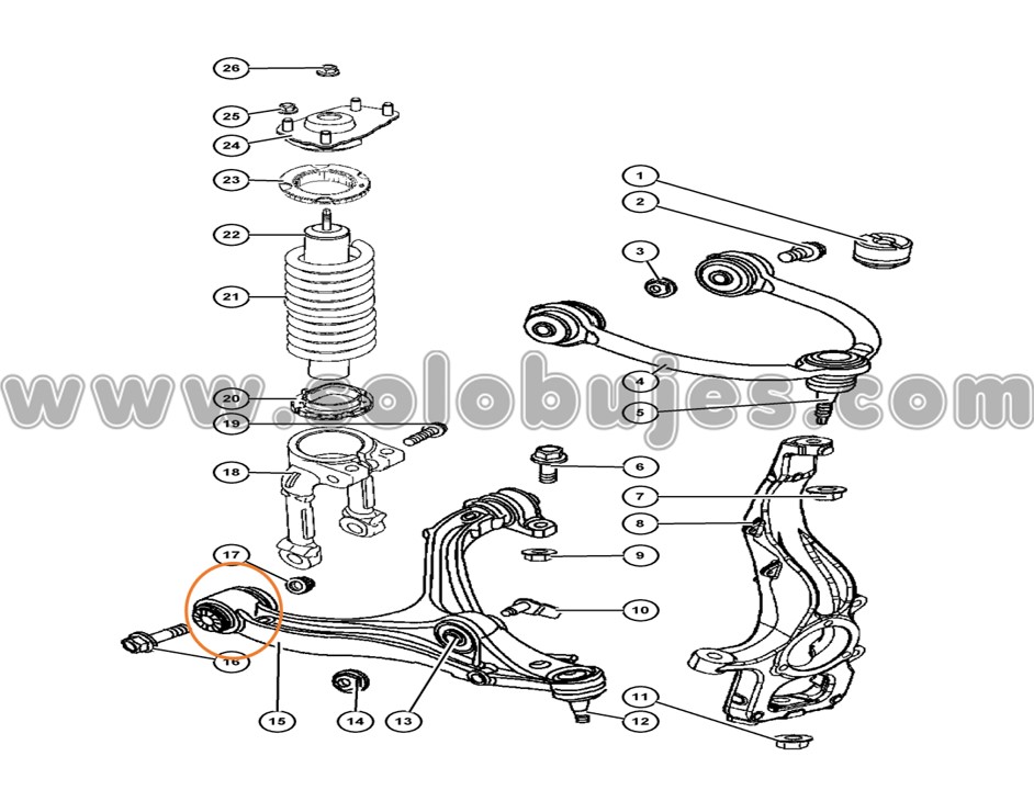 Buje tijera Grand Cherokee 2011 catálogo