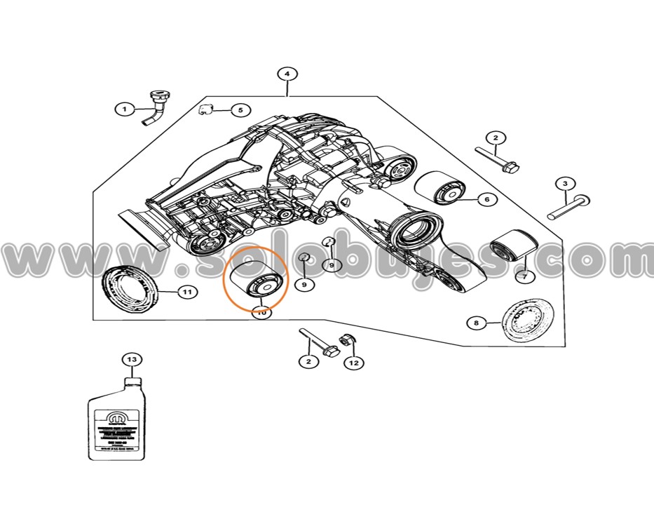 Buje transmisión trasera Grand Cherokee 2019 catálogo