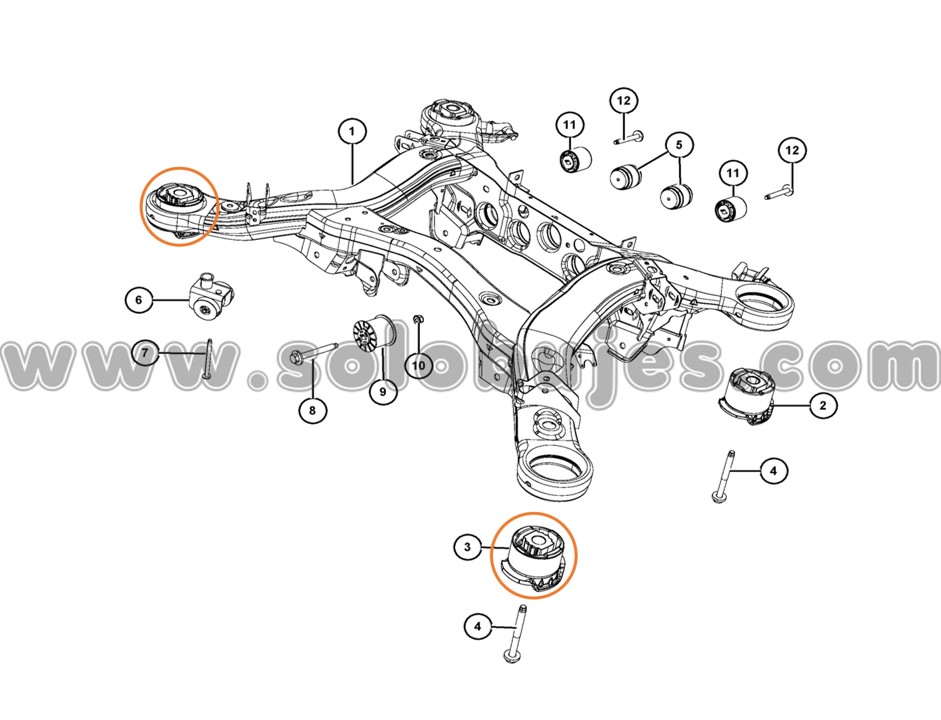 Bujes puente Grand Cherokee 2019 catálogo