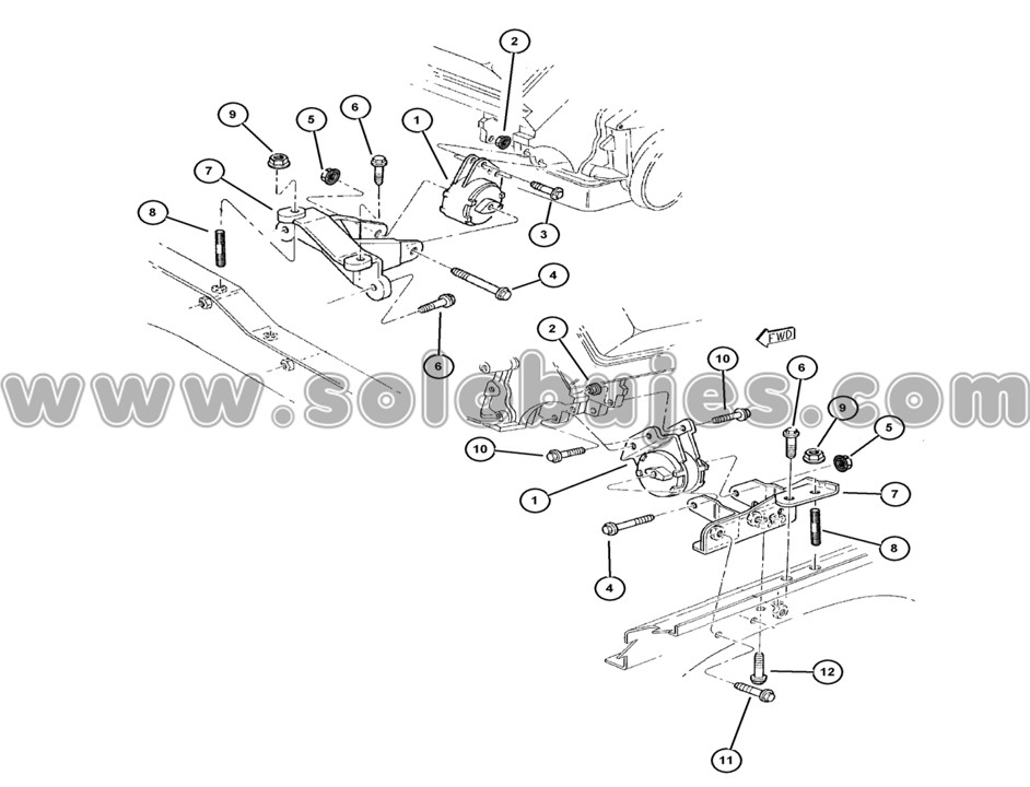 Soporte motor derecho Grand Cherokee 1994 catálogo