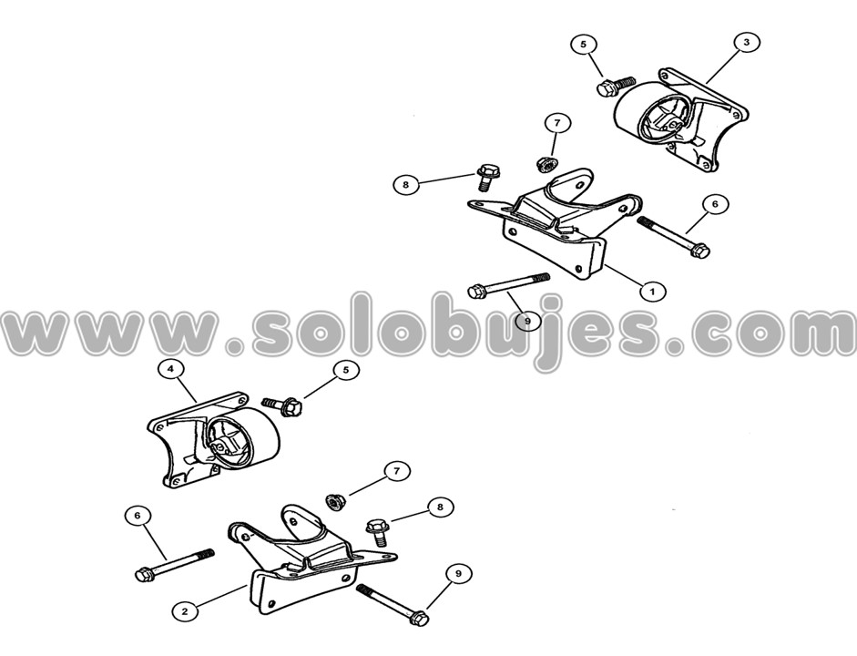 Soporte motor diesel Grand Cherokee 1999 catálogo