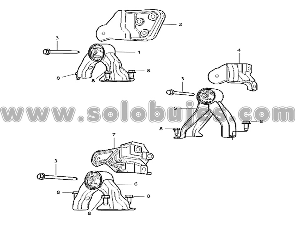 Soporte motor trasero Compass 2007 catálogo