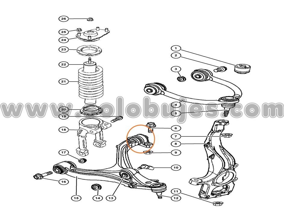 Soporte tijera Grand Cherokee 2016 catálogo