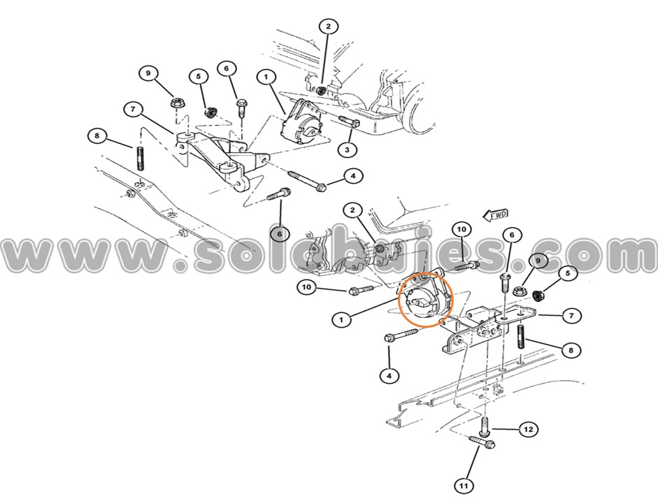 Buje soporte motor izquierdo Lared 1994 catálogo