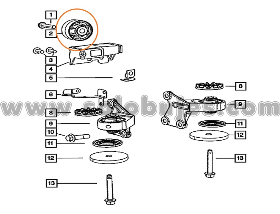 Buje soporte diferencial Caliber 2007 catálogo